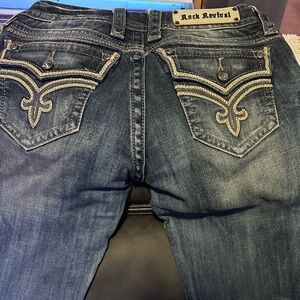 Rock Revival Indigo and Orange Stitch Jeans